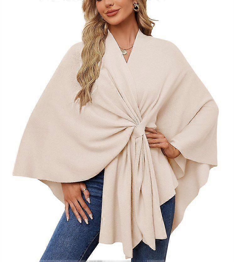 Women's Elegant One-Piece Solid Color Soft Shawl Coat Cape Top