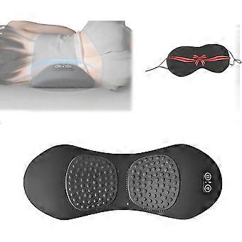 Massageador Triplo para as Costas, 3 em 1: Tração, Vibração e Calor para Pescoço, Ombros e Costas (Preto)