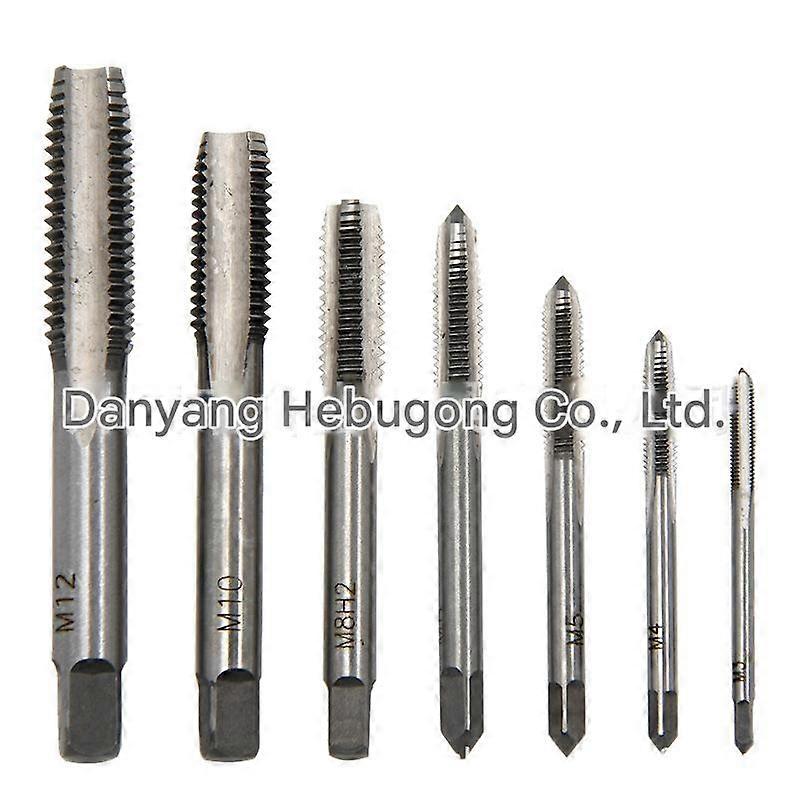 Hand Tap Set, M3 - M12, Square Handle Straight Flute, 7-Piece, For Internal Thread Threading