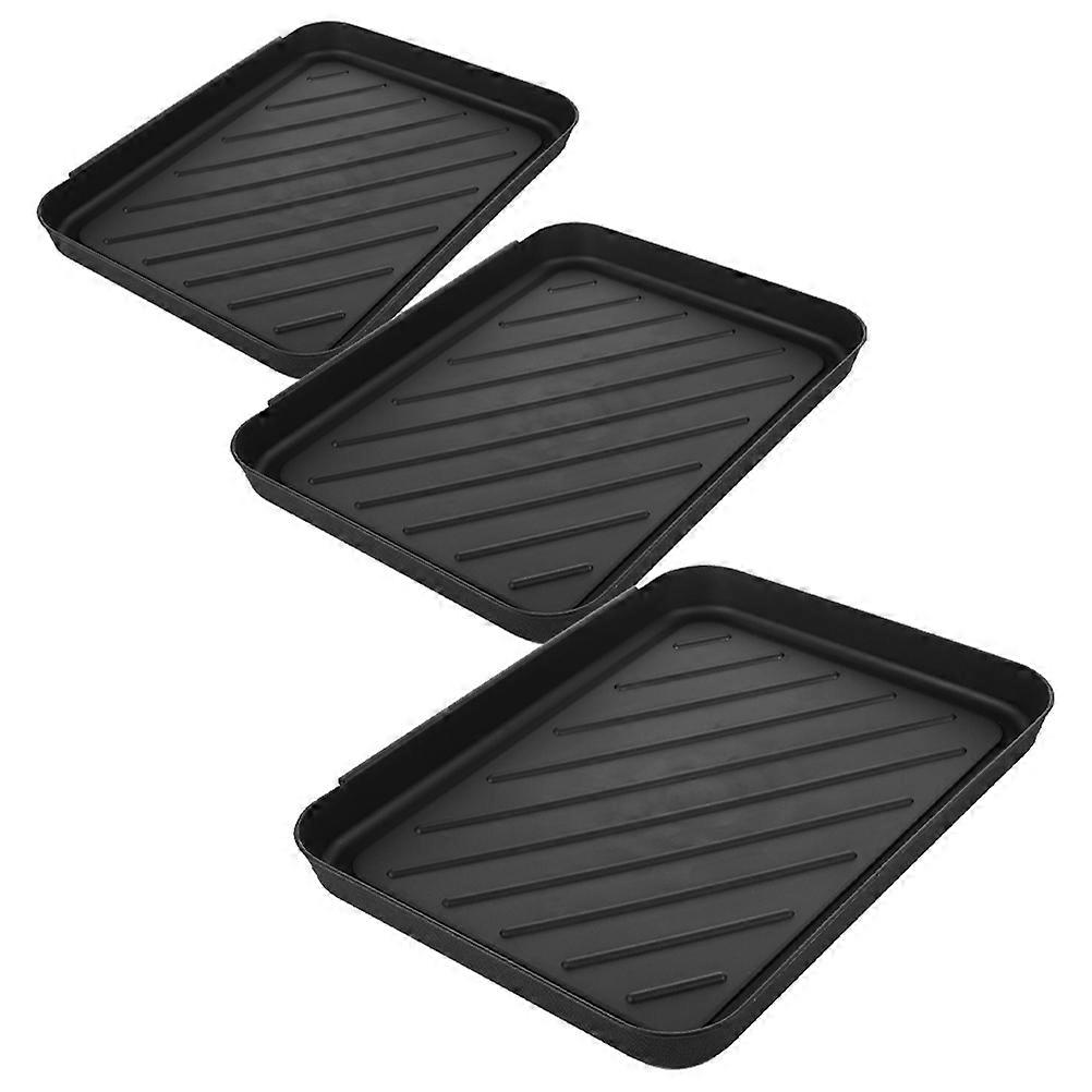 Boot Tray Black Plastic Versatile Storage Tray for Storage Use 3Pcs