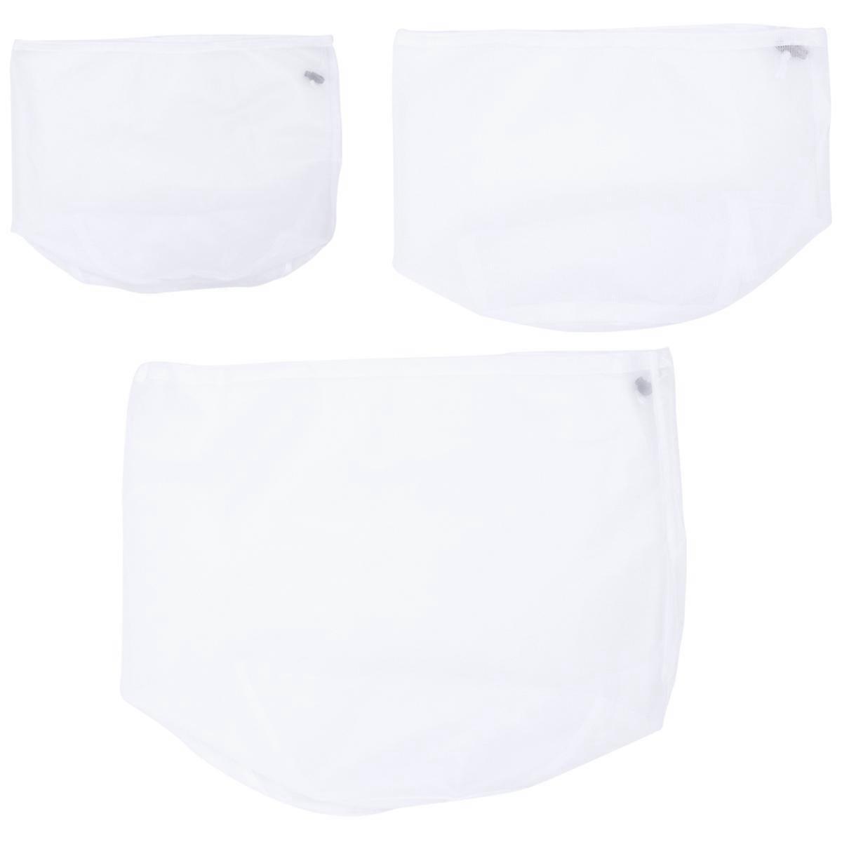 Laundry Net Drawstring Washing Bag for Clothes Care 9Pcs White