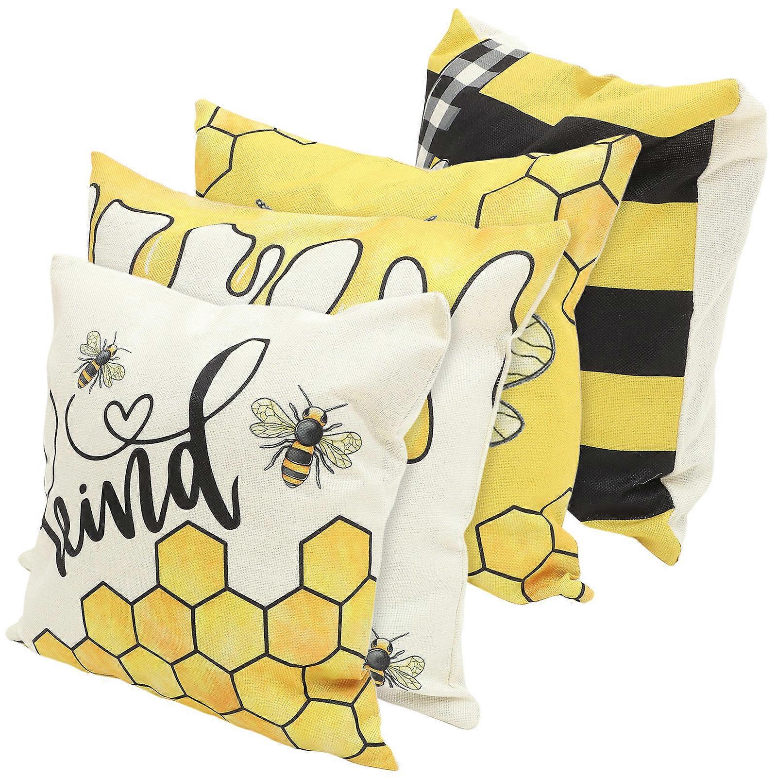 Creative Bee Themed Multifunction Pillowcase for Home Use 4Pcs Cover