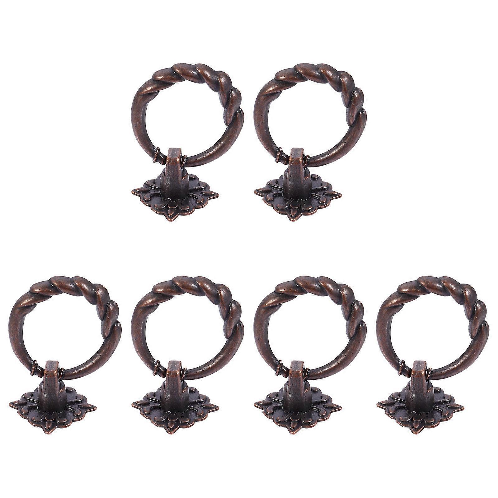 Solid Zinc Alloy Small Pull Knobs for Jewelry Box 6Pcs Vintage Handles