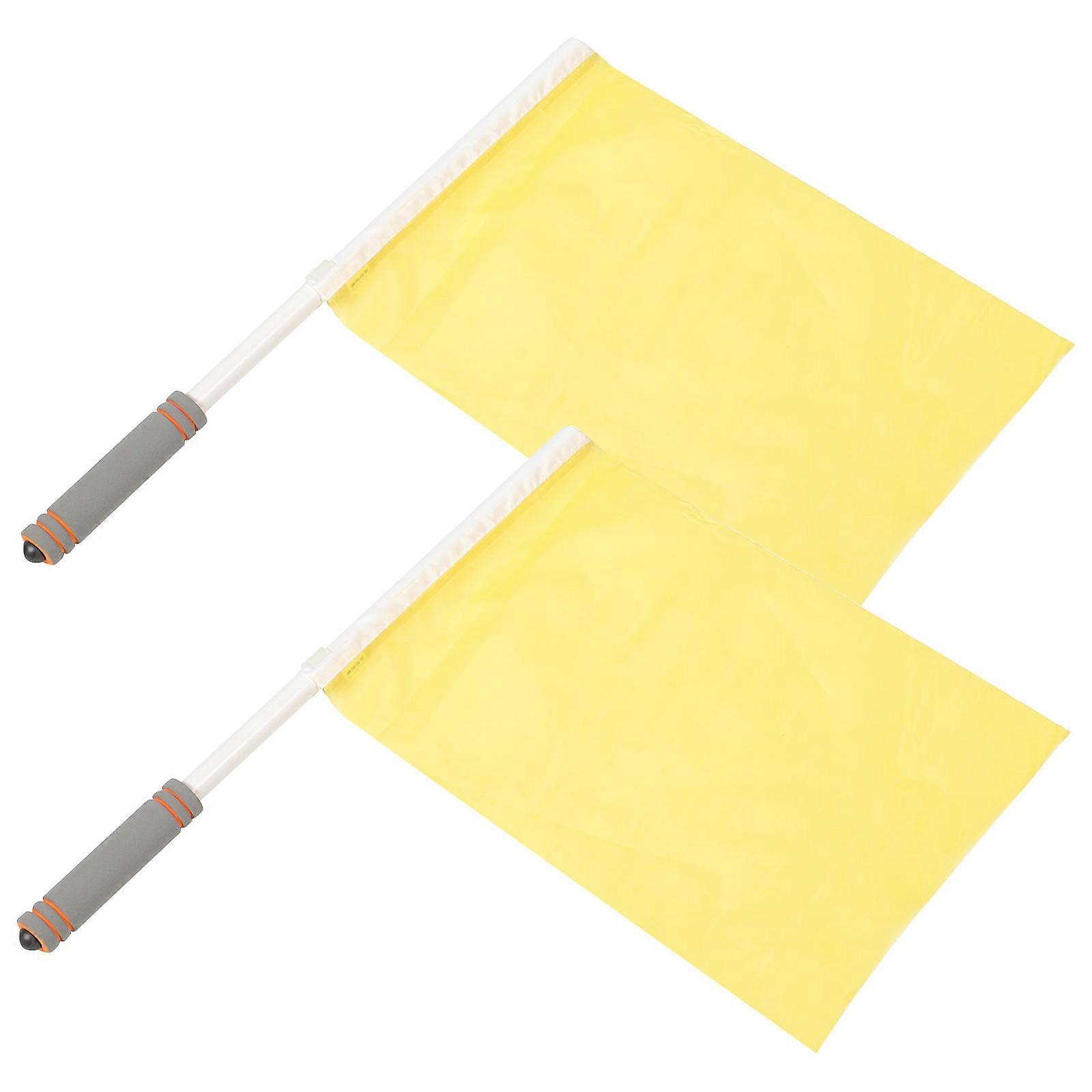 Referee Flags Yellow Commanding Flags for Match Supply 2Pcs