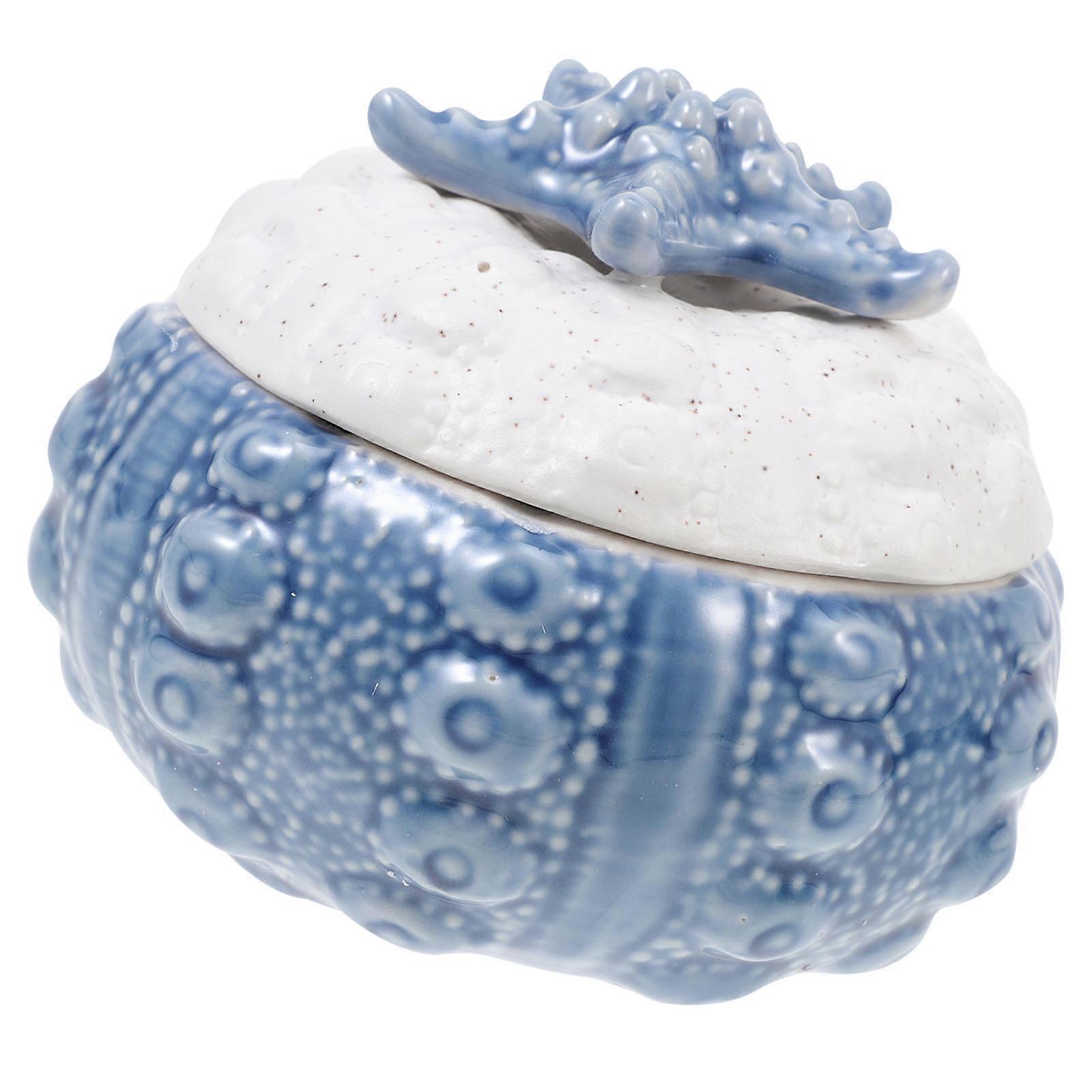 1 Pc Multifunctional Items Holder Household Ceramic Storage Container (Blue)