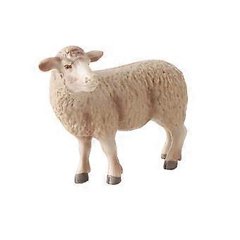 1PC Realistic Sheep Model Simulated Animal Decor Plastic Art Craft Desktop Ornament for Kids(Beige)