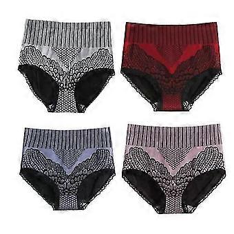 4pcs Restauration de la fibre de graphène Slips taille haute, slips de façonnage du corps en nid d’abeille pour les femmes