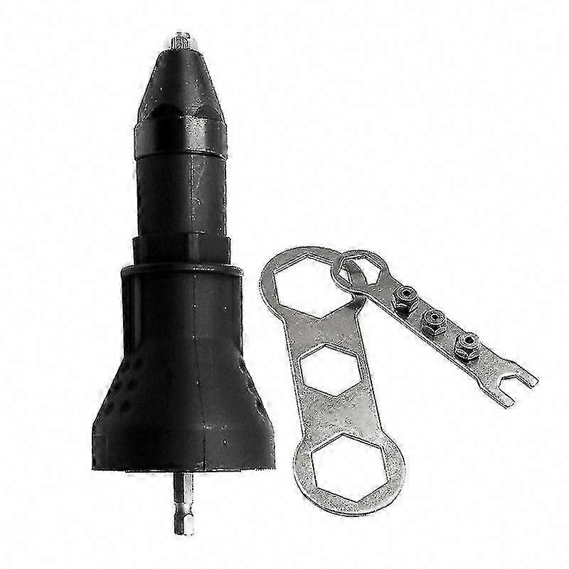 Electric Rivet Nut Gun - Cordless Threaded Insert Tool with Drill Bits (1pc, Black)