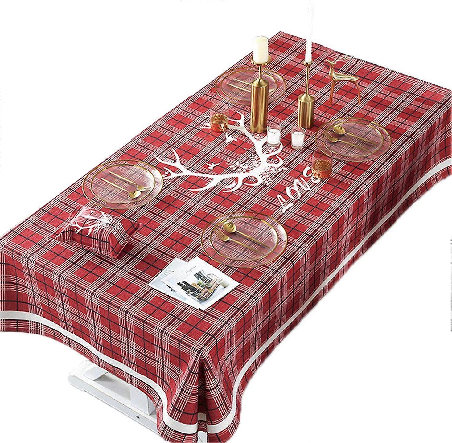 40" x 58" Christmas Tablecloth Rectangular Deer Head Printed Tablecloth
