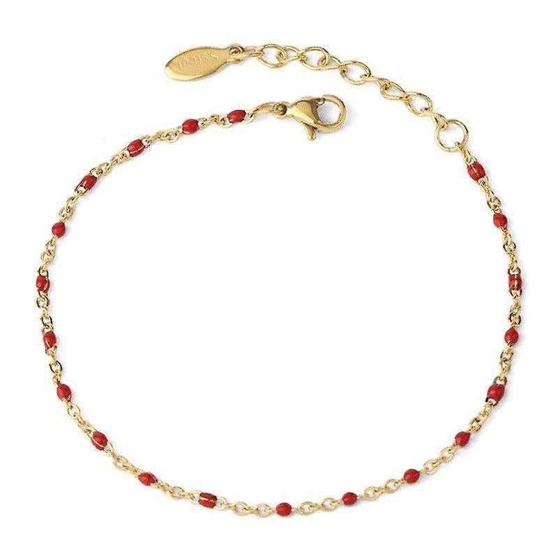 Bracciale Placcato Oro con Perline e Perle Piccole
