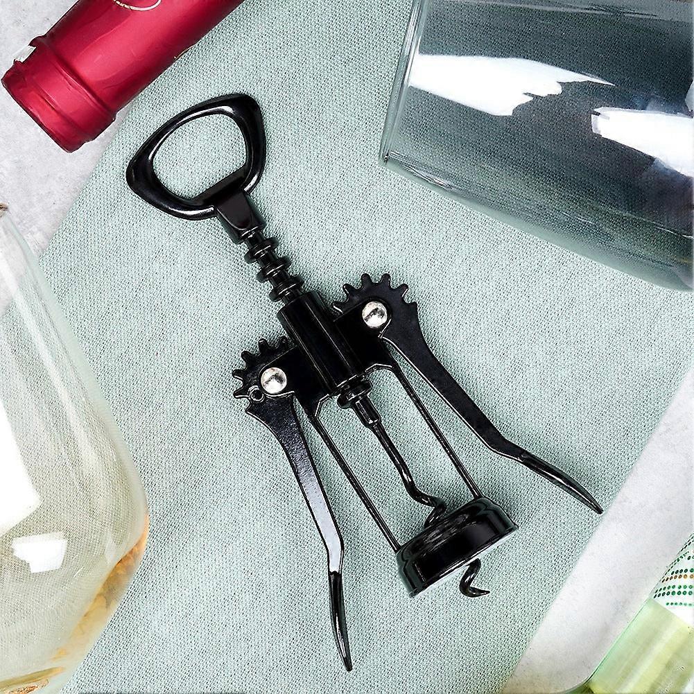 Wine corkscrew metal black 16 cm