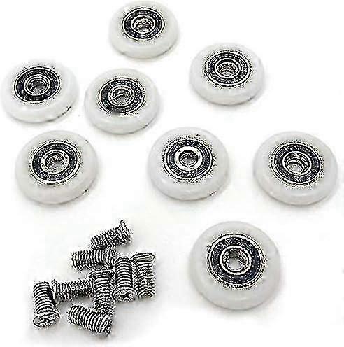 8 Shower Door Rollers Wheels Runner Pulleys Replacement Set compatible with Smooth Sliding