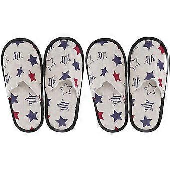 2 Pairs Disposable Slippers Non-skid Cloth Slippers Summer Slippers compatible with Hotel
