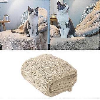 Dog and Cat Blanket Soft Plush Pet Sleep Mat 1 Piece Beige