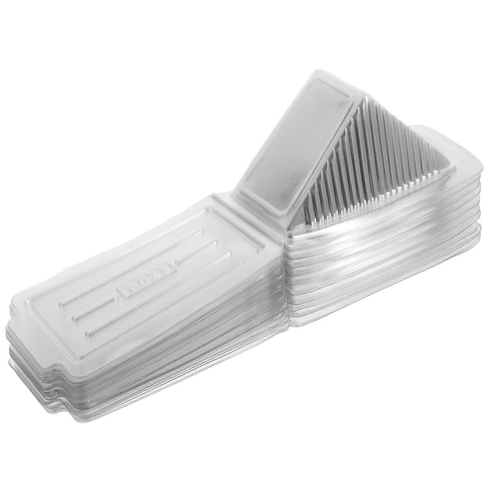 200Pcs Sandwich Packing Boxes Plastic Cases Sandwich Triangle Boxes (Transparent)
