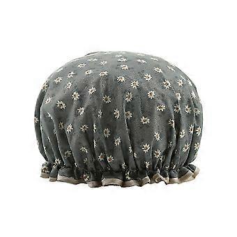 Double Layer Waterproof Shower Cap, Large Capacity for Long Hair, PEVA Material