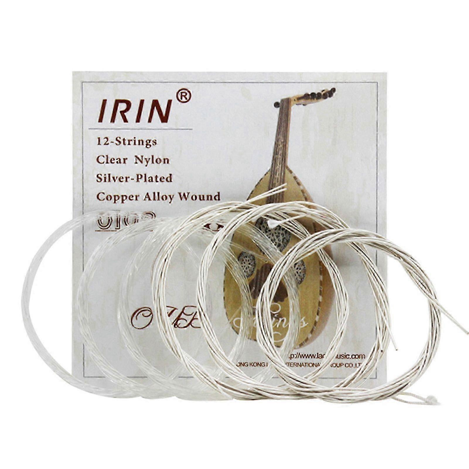 Clear Nylon Silver Plated Copper Alloy Oud Strings Set Replacement Accessory (12 strings)