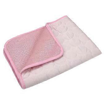 Pet Cooling Mat Heat Dissipation Breathable Comfortable Fashionable Pet Ice Pad for Summer XS ( Suitable for Within 1kg / 2.2lb) Pink