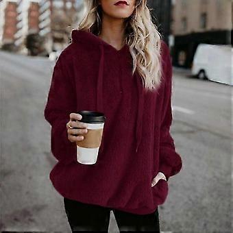 Vinter- og høstfleece langermet hettegenser til dame med løstsittende jakke for eleganse 26-27