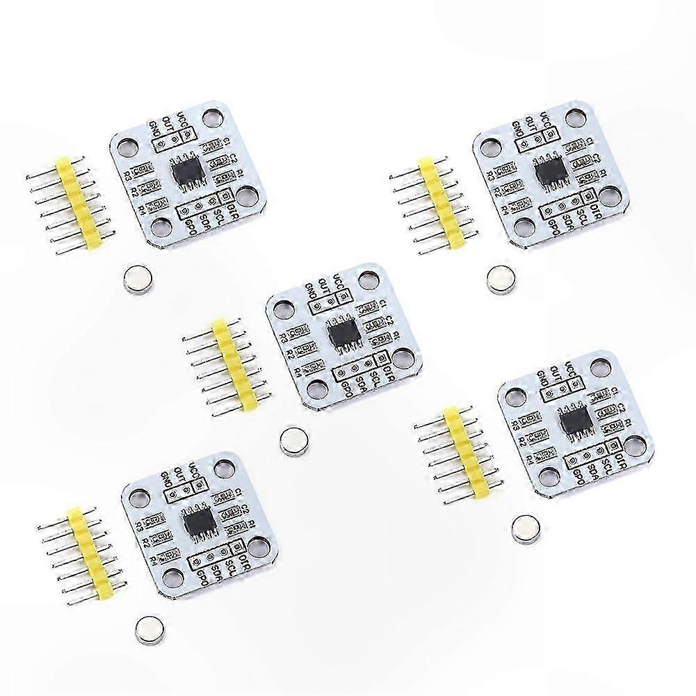 AS5600 Magnetic Encoder Sensor Module 5-Pack 12-Bit Magnetic Induction Angle Measurement Module
