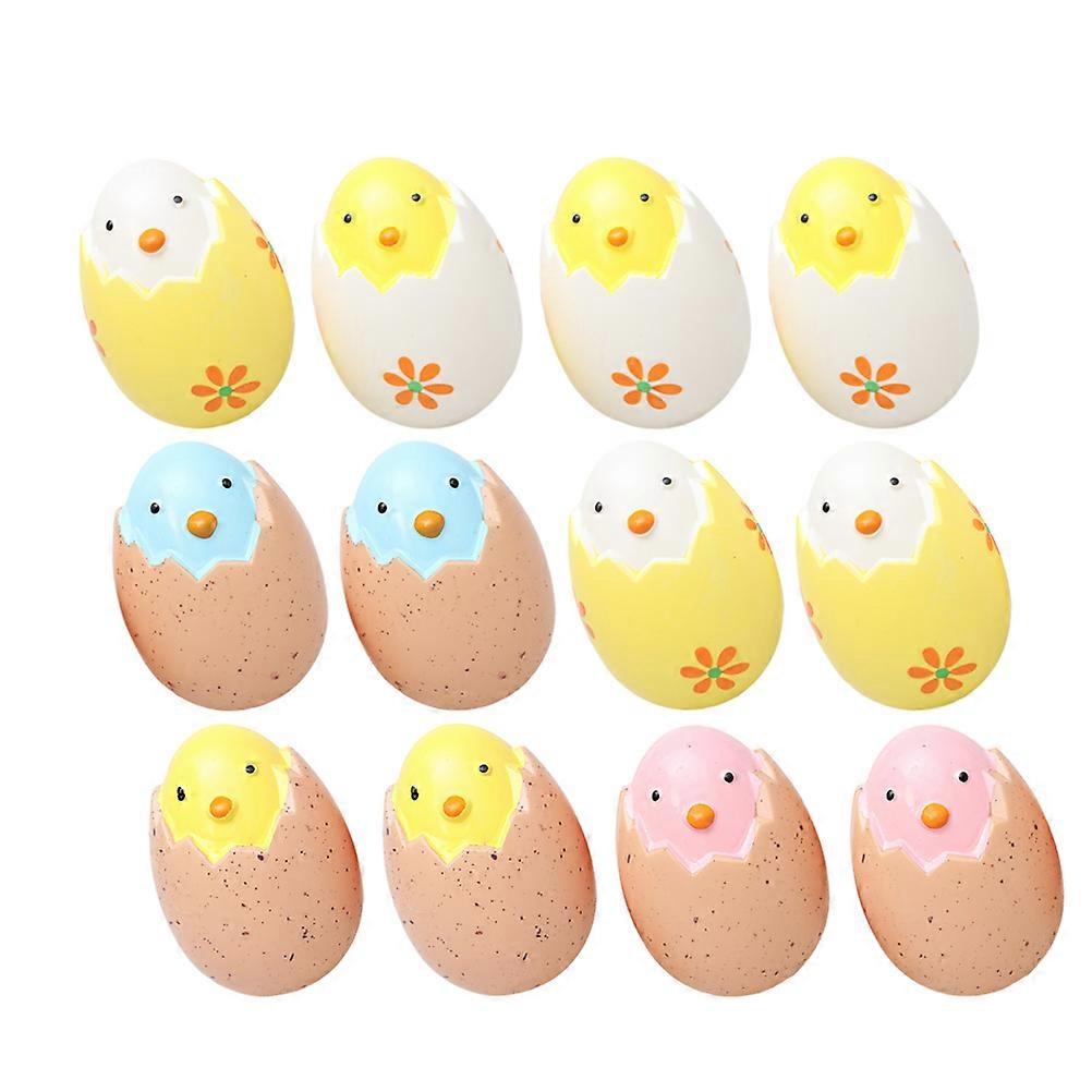 12Pcs Decorative Egg Hanging Ornaments For Educators Spring Easter Tree Decoration Creative Design