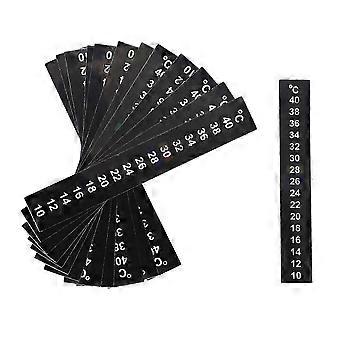 Pack of 12 portable self-adhesive thermographic thermometers for aquariums, measuring temperature in degrees Celsius.WHBYV