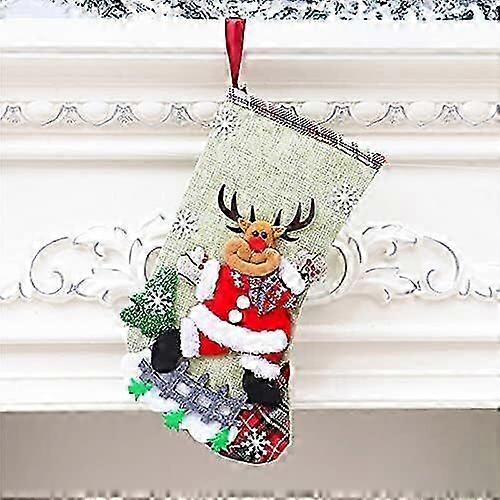 Handmade 3D Snowman Reindeer Stocking