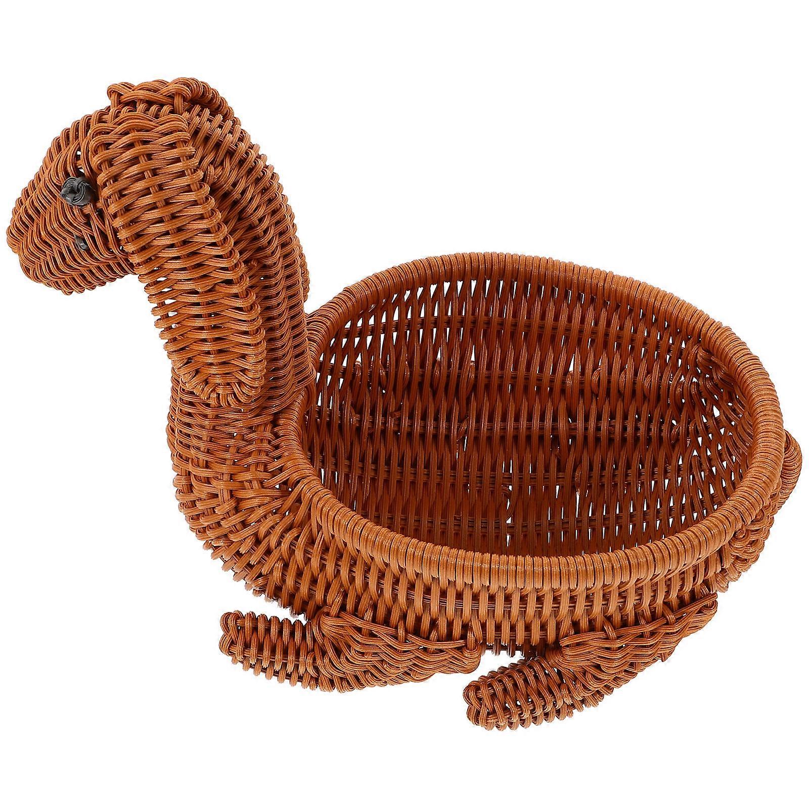 Brown Woven Basket for Storage Use Featuring Dog Shape with Quantity