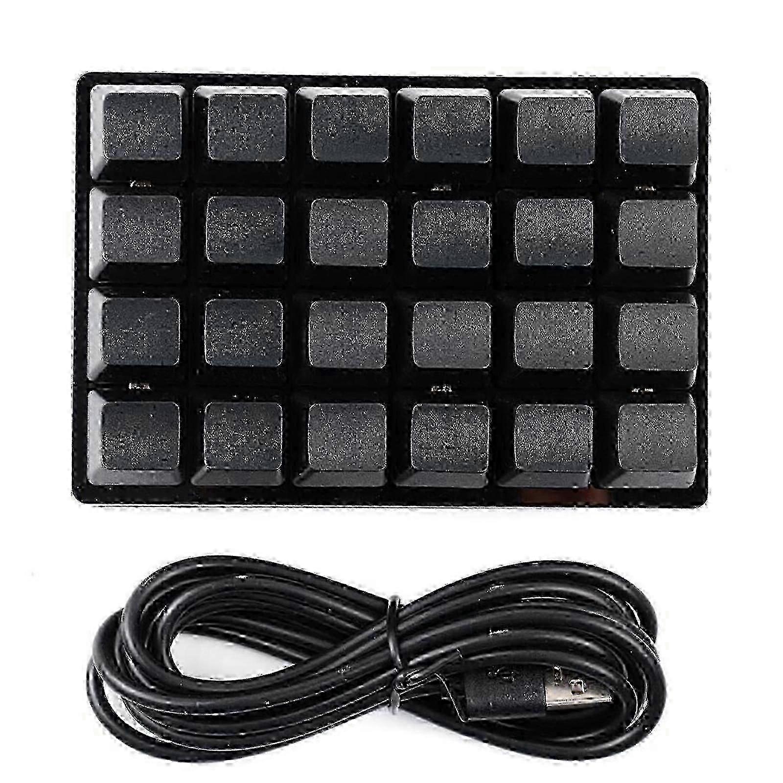 Black 24-key Keypad Mechanical Keyboards Custom Shortcut Programmables Keys SD