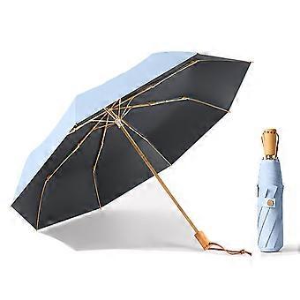 Compact Lightweight Travel Umbrella for Women, UPF 50+ UV Protection, Windproof Automatic Open Close, Waterproof Folding Blue Parasol