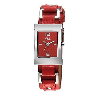V & l piercing Watch for Women Analog Quartz with Cowhide Bracelet VL061603