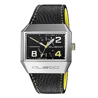 R. custo real big time ac e/c/neg.ama watch for Analog Quartz Man with cowhide bracelet CU026502