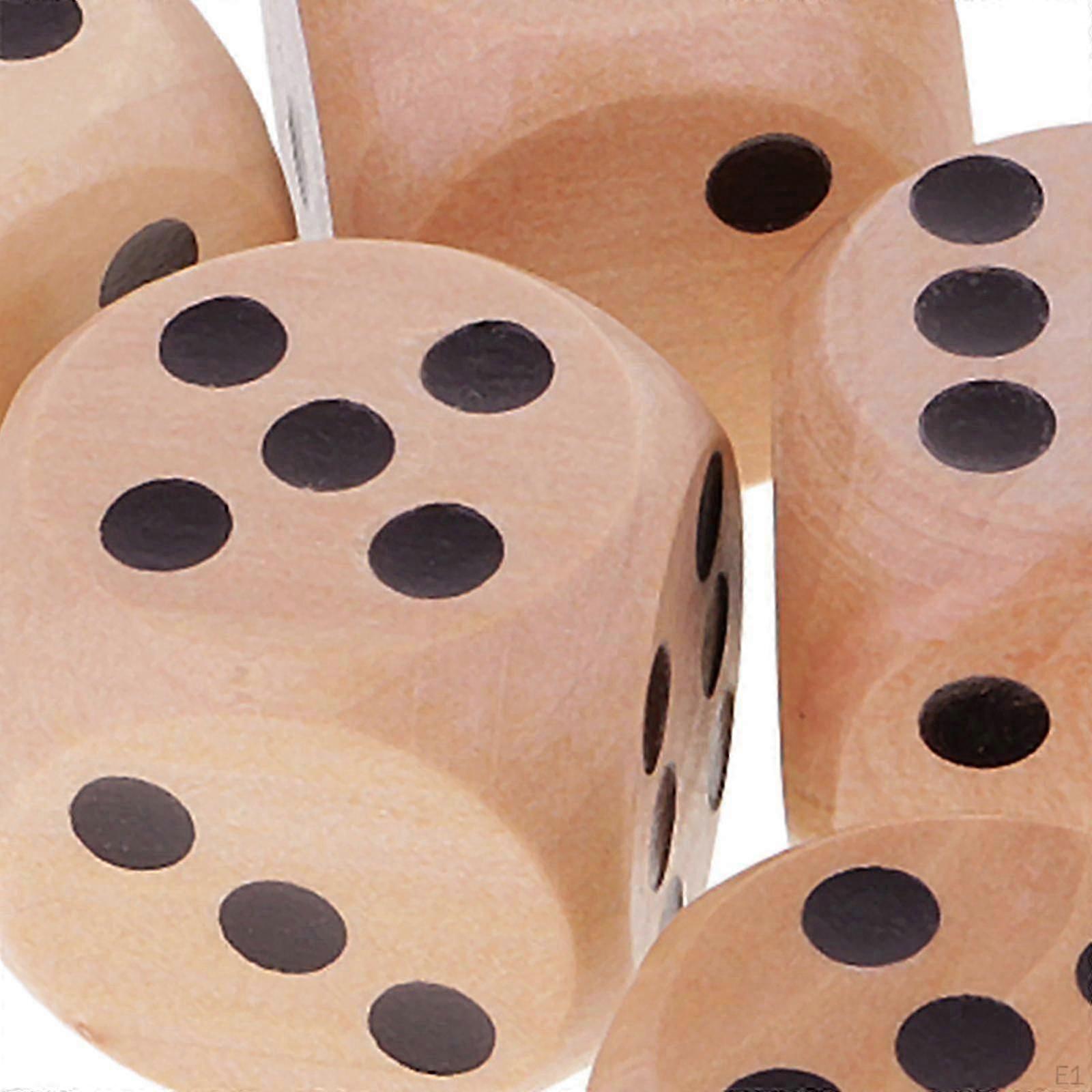 Wooden 3cm Six-Sided Dotted Dice Set