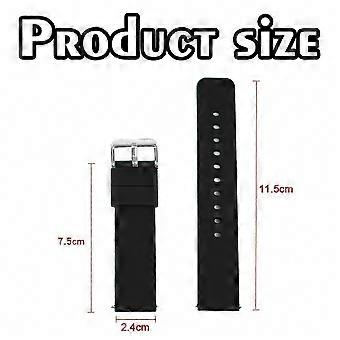 Quick Release Soft Silicone Rubber Replacement Watch Bands, Black, Compatible with 18/20/22/24mm