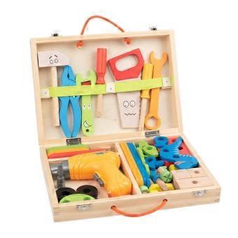 Wooden Pretend Drill Toy with Tools