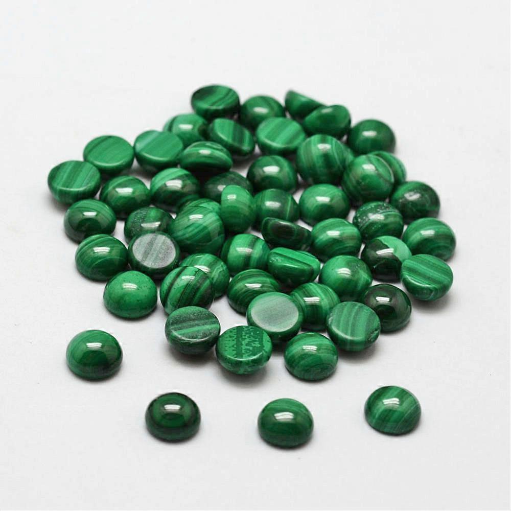 Dome Natural Malachite Cabochons 6x3~4mm