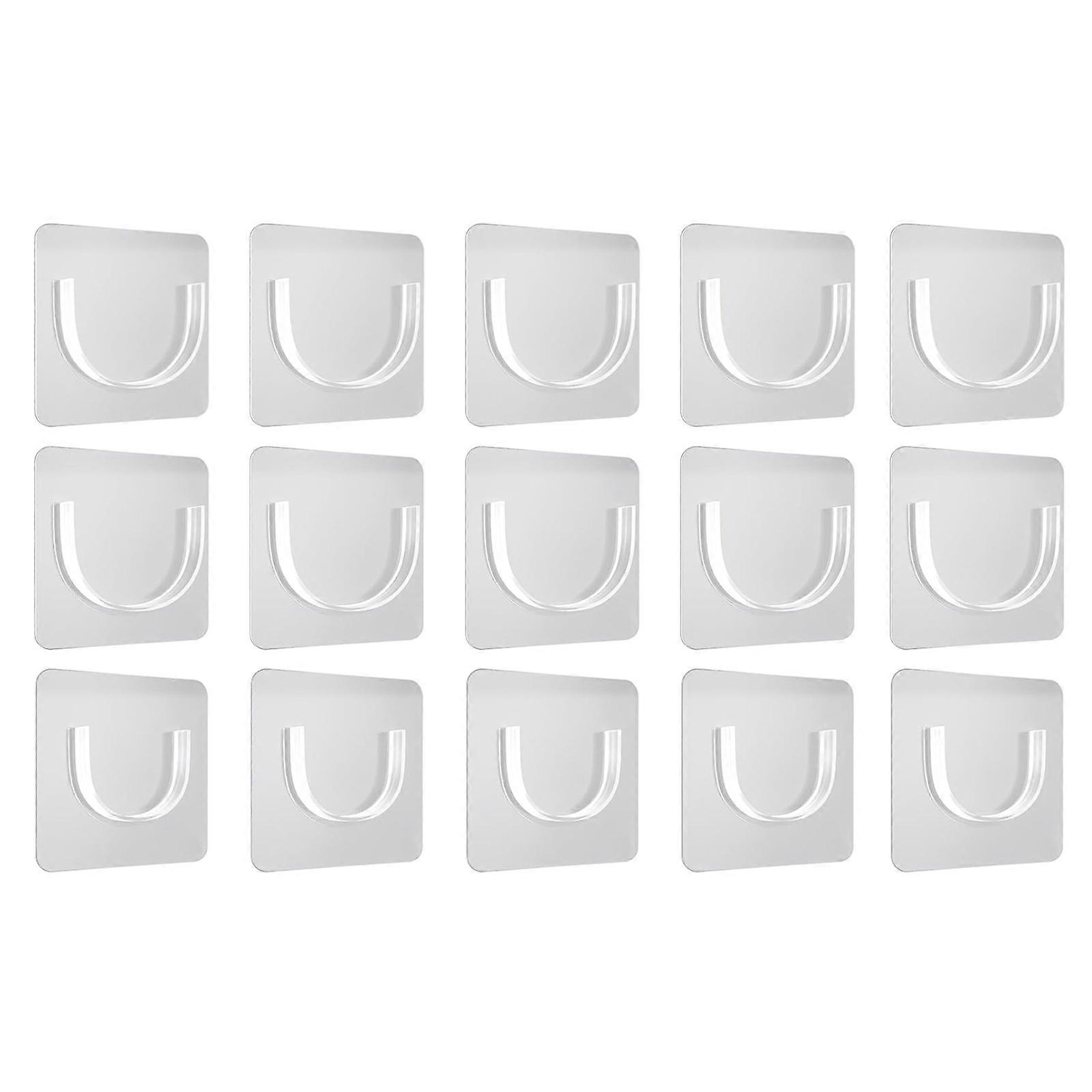 15Pcs Shower Rod Hook Adhesive Type Rustproof Percompatible withmances Long Time Use Multicolor
