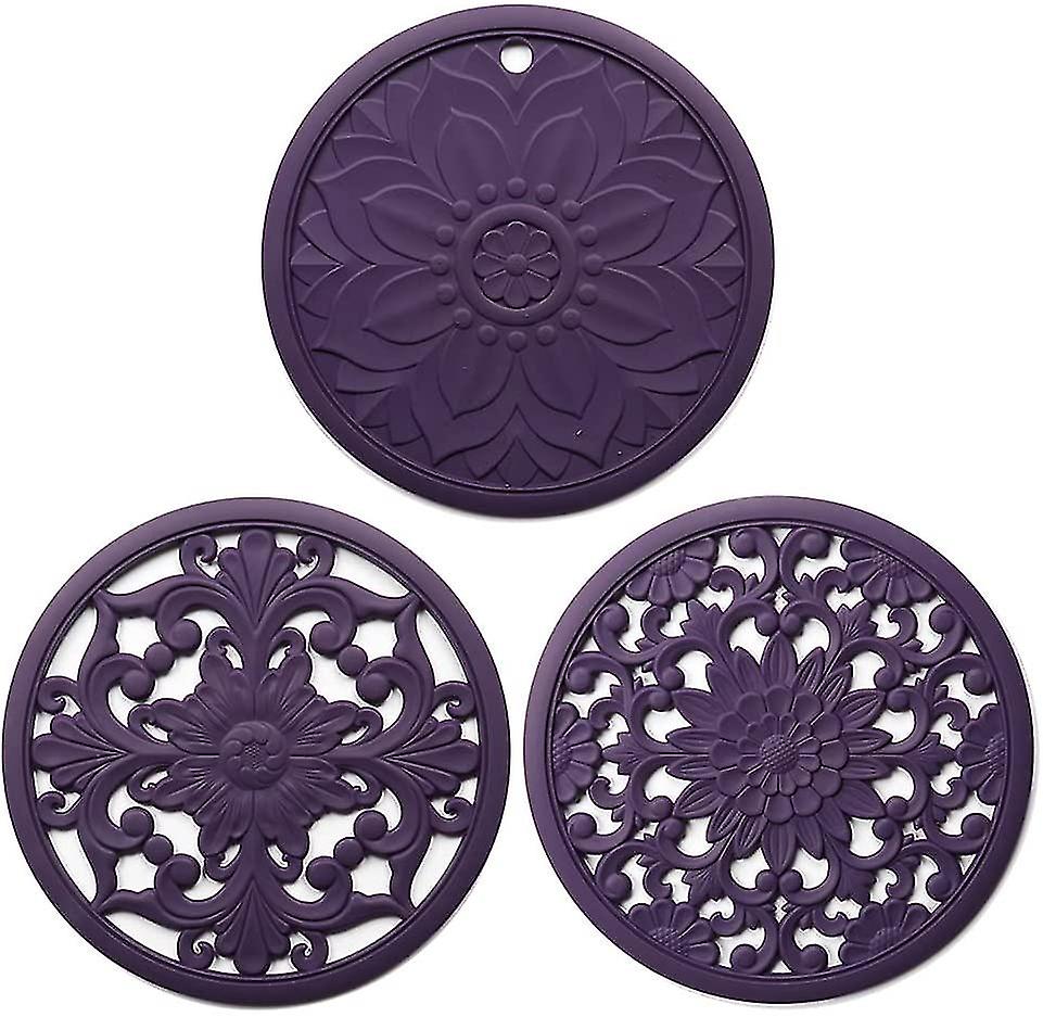 Set Of 3 Non-slip Silicone Insulating Trivets For Saucepans, Trivet, Teapot Holder