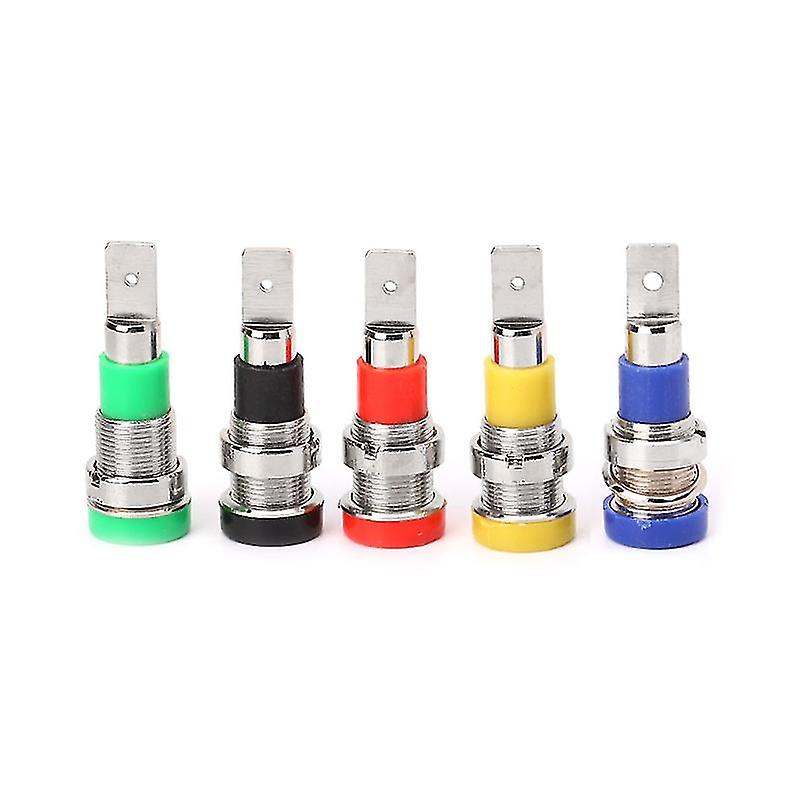 5pcs 4mm Banana Plug Connector Terminal Screw-type Electronic Banana Plug Socket