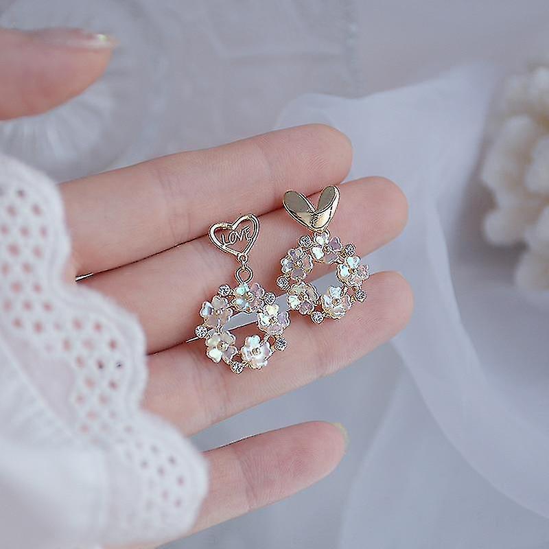 Pendiente de carta de amor de asimetría de oro