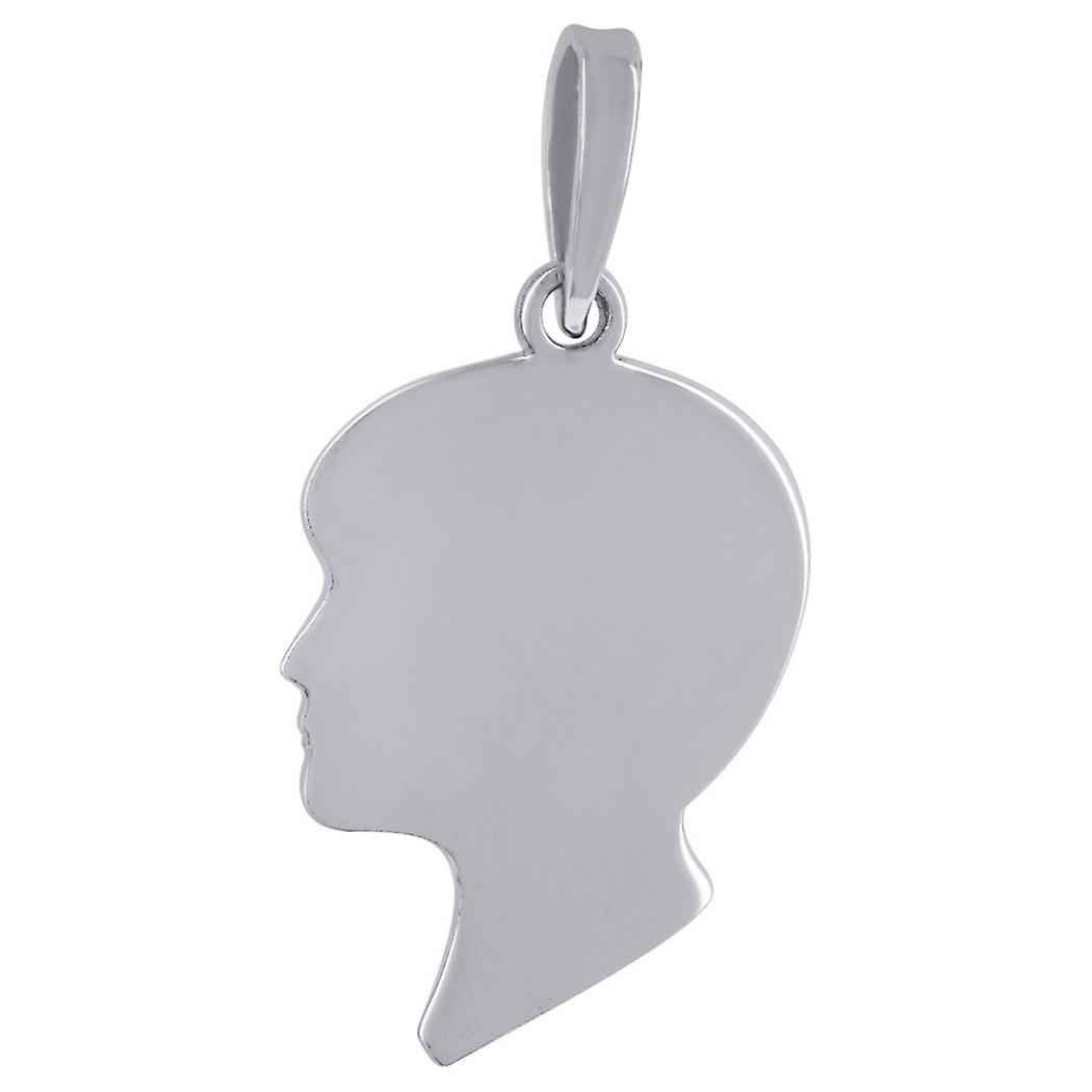 925スターリングシルバーメンズファッションヘッドディスク彫刻可能なチャームペンダント26.6mmワイドネックレス男性用