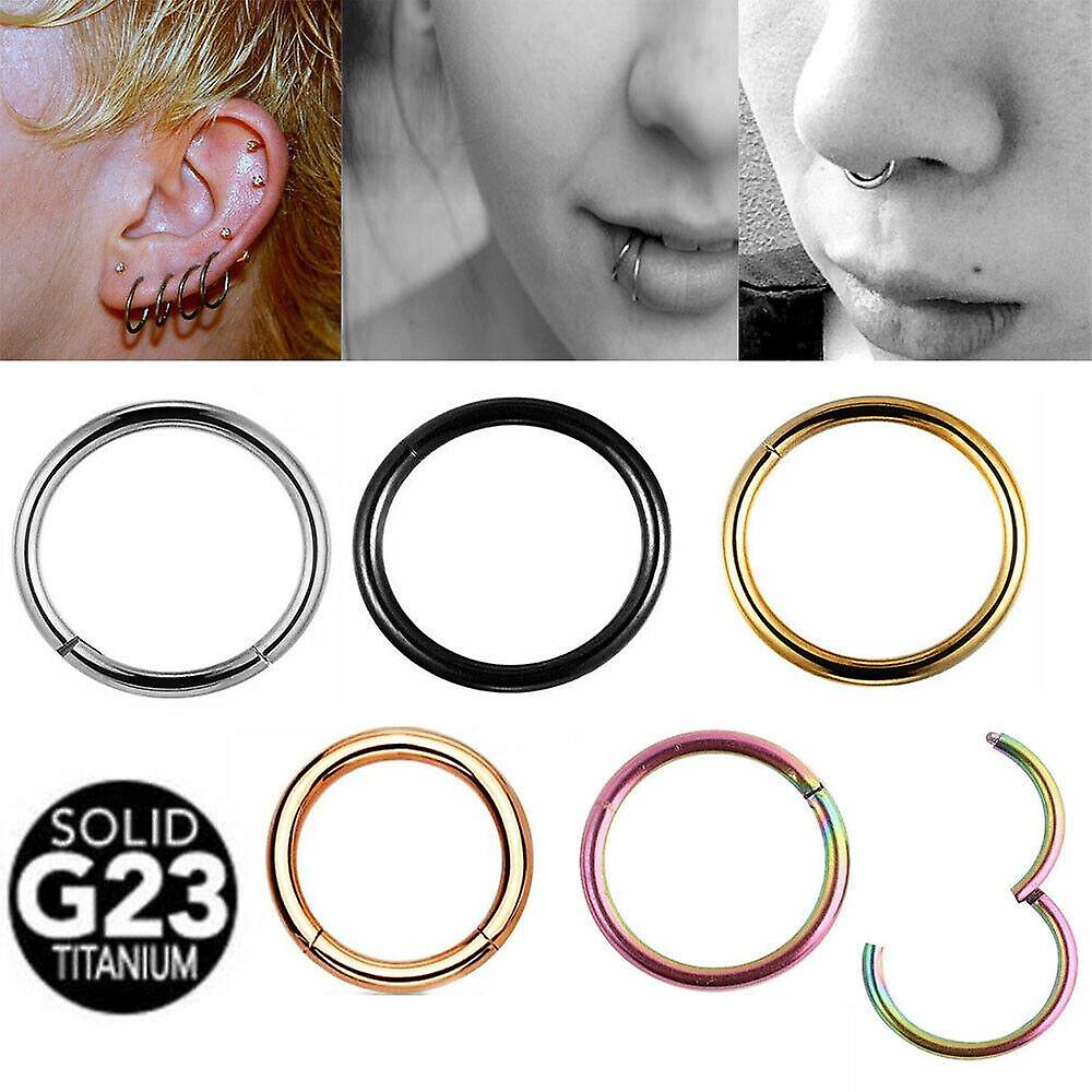 G23 Titanium 14g/16g Hinged Segment Hoop Nose Ring Nipple Clicker Ear Cartilage Tragus Helix Lip Body Piercing