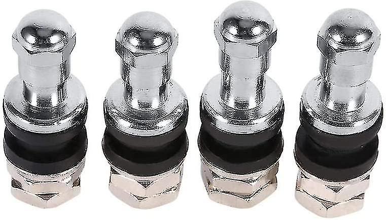 Uxcell 12-Pack Bolt-in Metal Tubeless Tire Valve Stems With Dust Caps – Silver & Black
