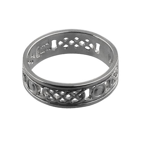 Silver 6mm pierced Celtic Wedding Ring Size Z