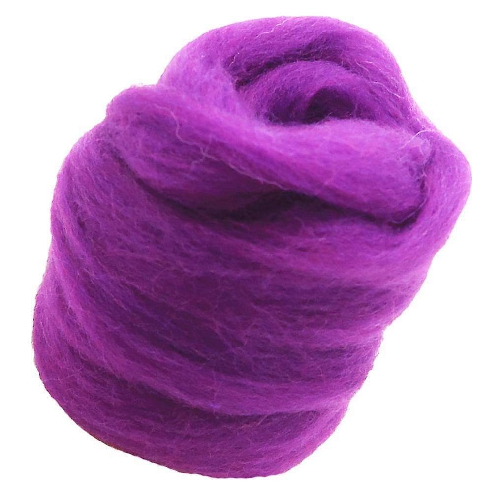 10g Soft Wool Roving Felting Wool for DIY Needle Felting Craft Deep Purple