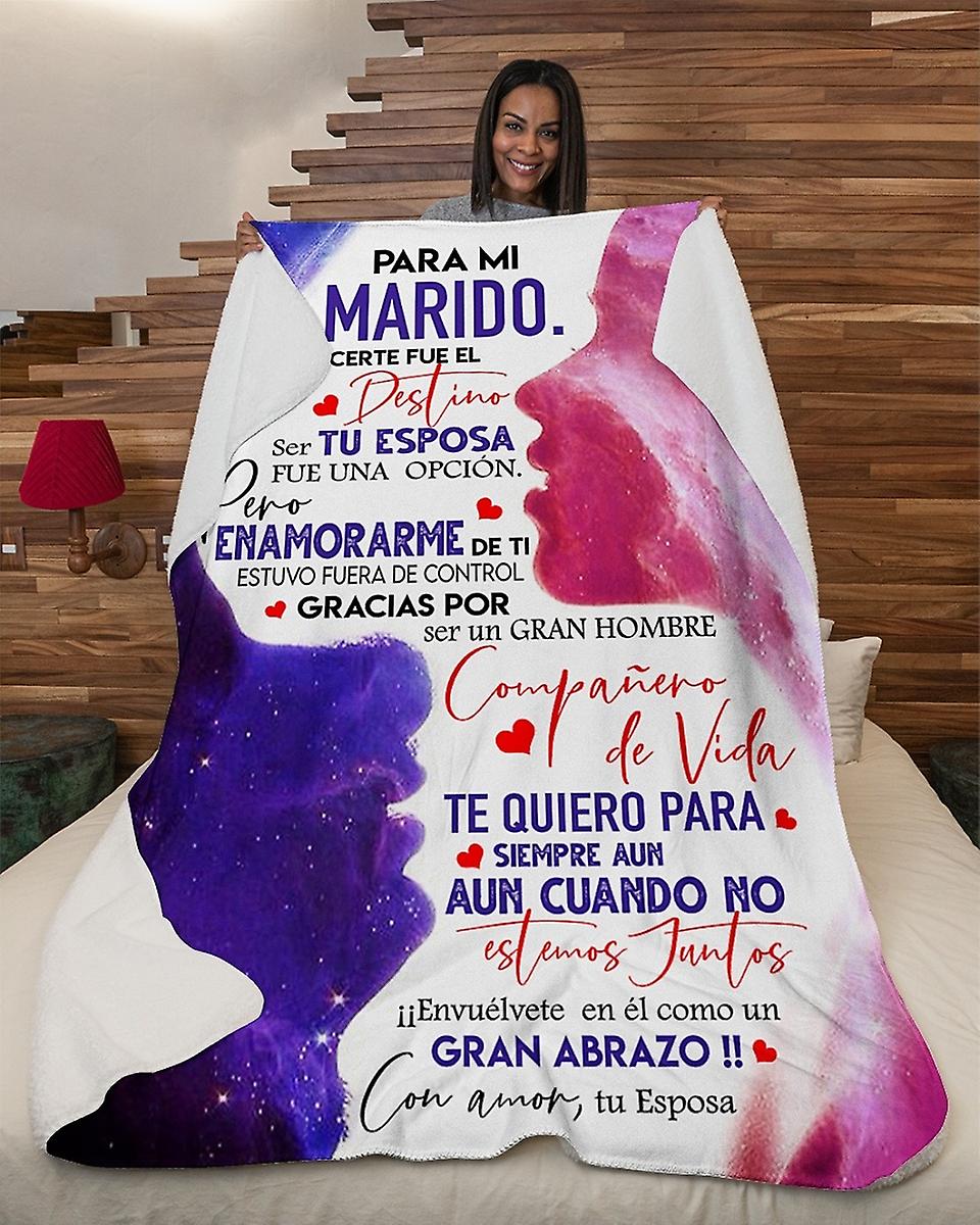 PARA MI MARIDO CON AMOR TU ESPOSA| Comfortable high-quality fleece Sherpa woven blanket