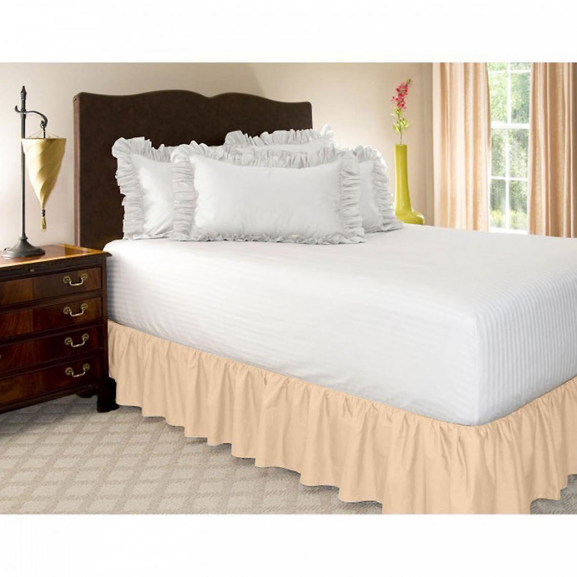 Microfiber Ruffle Bed Skirt, 15 Inches, Drop, Dark Blue - Double