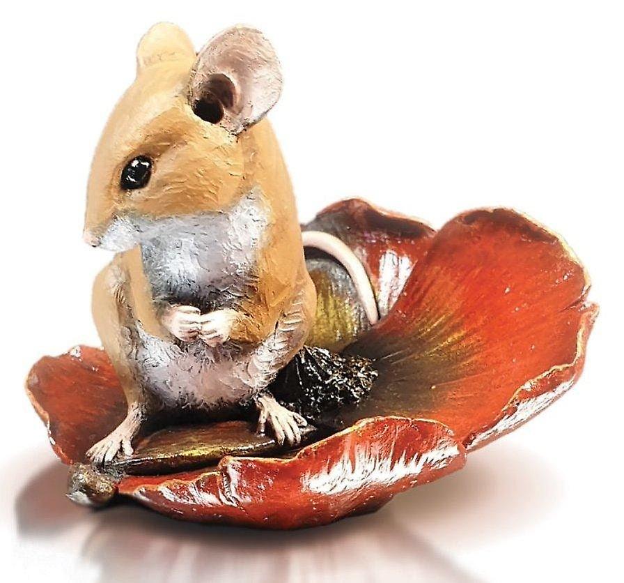 Mouse On Poppy Figurine By Allianceinteriorsltd