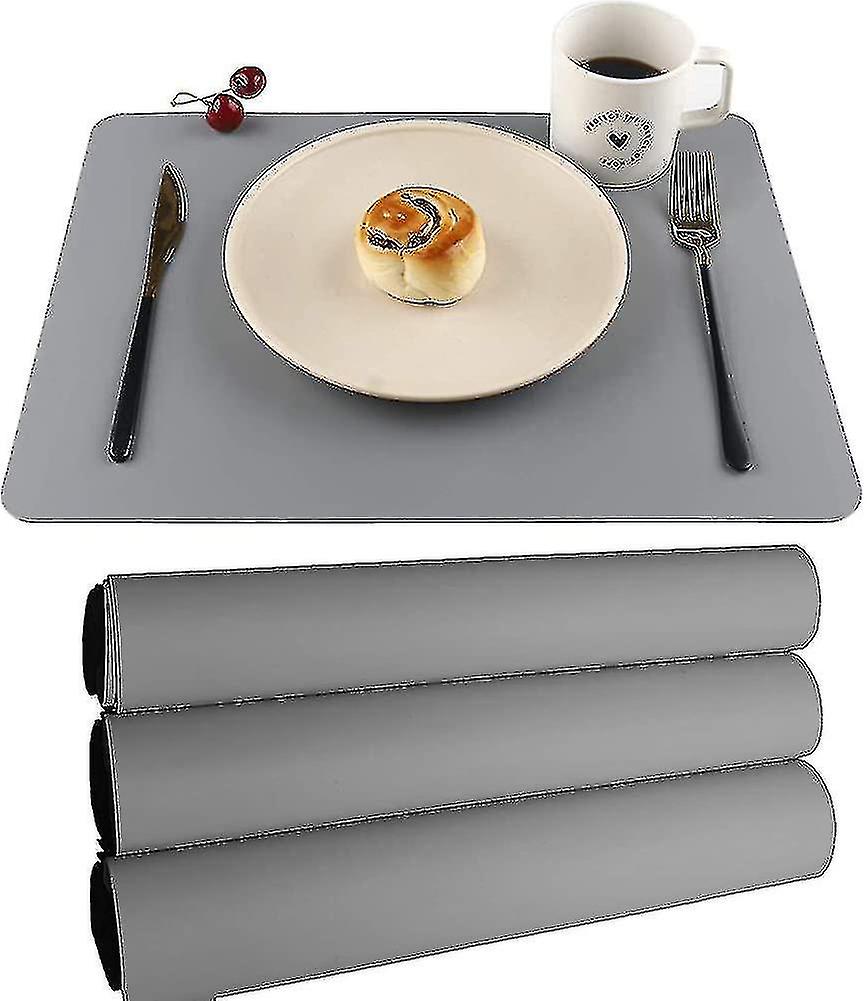 Sets de table en silicone, sets de table pour enfants, tapis de table ensemble de 4 imperméables à la chaleur résistant à la chaleur