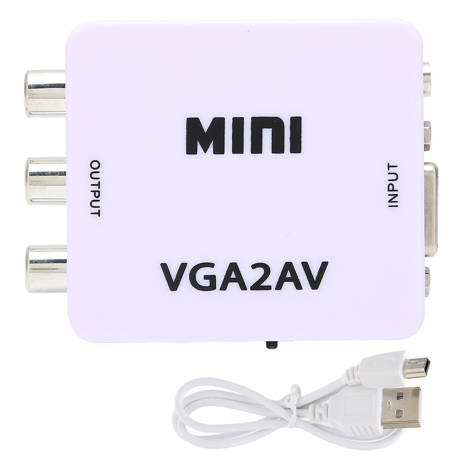Mini VGA to AV 1080P HD 165MHz Video Converter Adapter with Data Cable for TV and PC